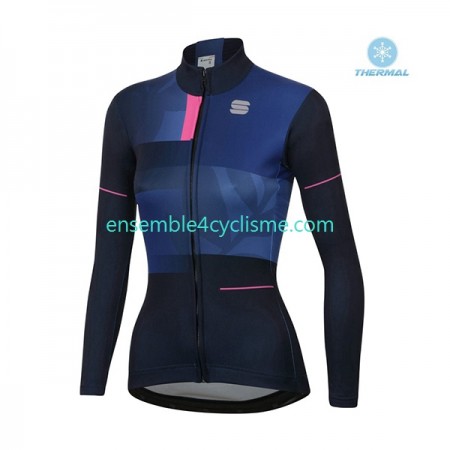 Maillot Cyclisme Hiver Thermal Fleece 2021 Sportful Leaf Femme N001